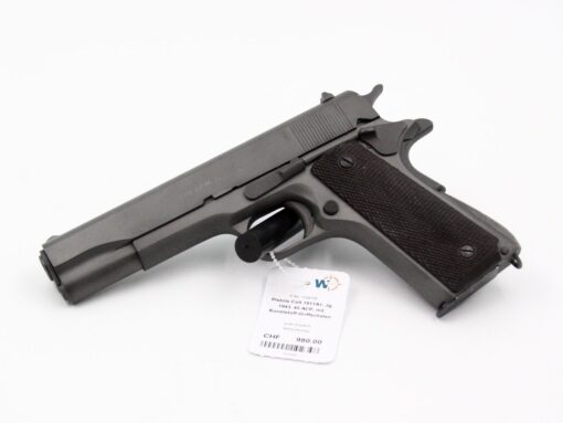 Pistole Colt 1911A1, Jg. 1943, Depot, .45 ACP, mit Kunststoff-Griffschalen – Bild 2