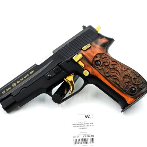Pistole SIG P226 -125 Jahre SIG, Occ., 9x19, in Original SIG Leder Schatulle