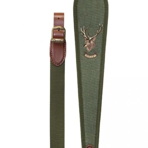 Tragriemen Riserva mit Hirschmotiv, für Büchsen, Cordura/Neopren, grün