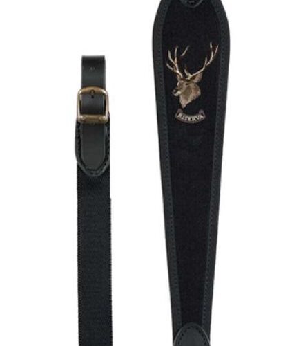 Tragriemen Riserva mit Rehbockmotiv, für Büchsen, Cordura/Neopren, schwarz