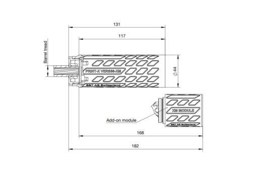 Schalldämpfer B&T PRINT-X RBS VERS36-XM, .22 bis 9mm, Titan, 1/2x28 und 5/8x24 – Bild 2