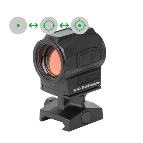 Reflexvisier Holosun SCRS-GR-MRS, schwarz, 2 MOA Grün-Dot & 65 MOA Ring, für Langwaffe