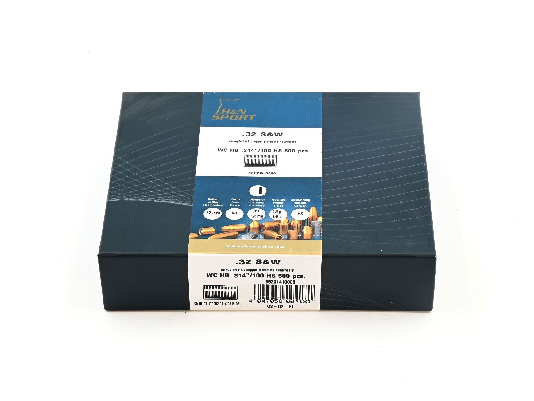 waffen-ingold.ch Pistolen/Revolvergeschosse, H+N .314 HS-WC HB, 100gr. 500 Stk, .32 S&W – Bild 1